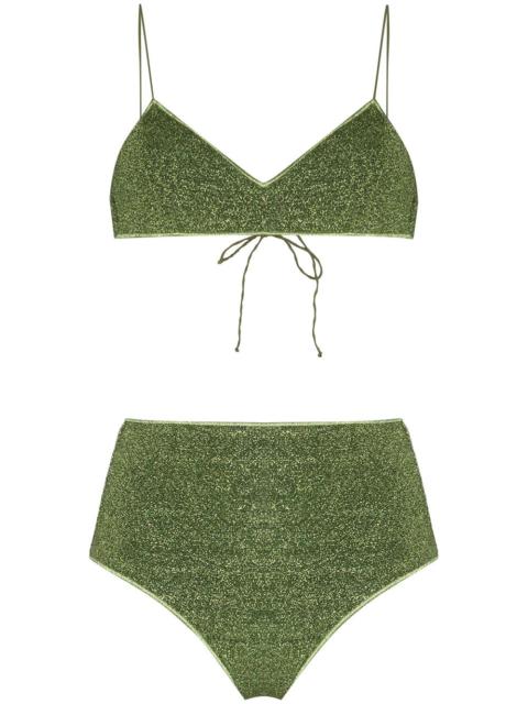 Lumière lurex high-waisted bikini set