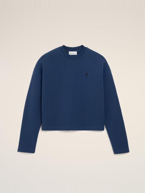 BLUE COTTON AMI DE COEUR CROPPED SWEATSHIRT