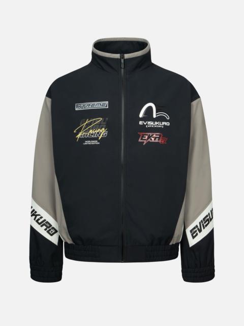 Multi-Logo Print Fashion Fit Racing Jacket