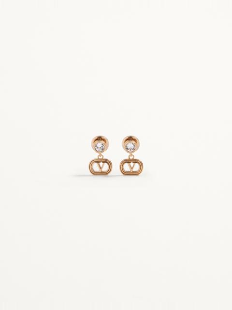 OVAL METAL EARRINGS WITH SWAROVSKI® CRYSTALS