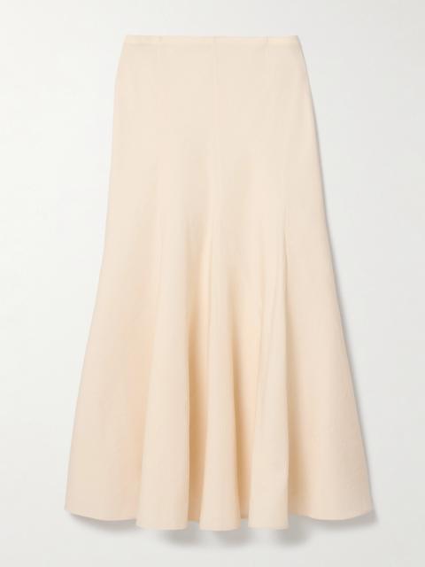 Lenno Silk And Cotton-blend Midi Skirt