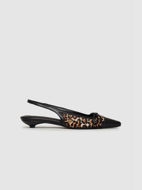Zoey Slingback Heels - Leopard Calf Hair
