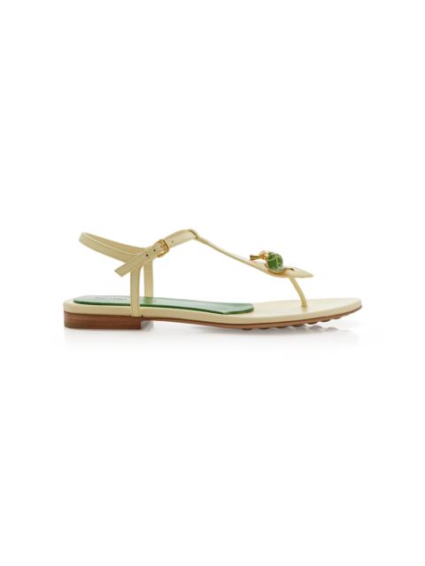 Rana Bamboo-Detailed Leather Sandals yellow