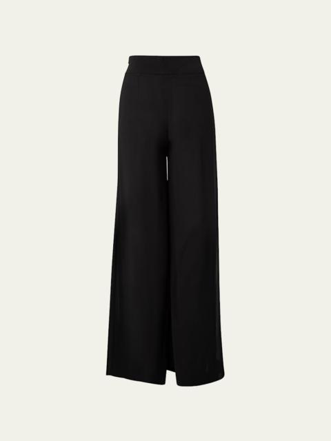 Felia Double Layer Wide-Leg Silk Pants