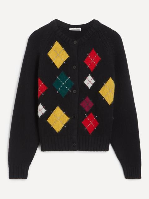 Black Atomic Argyle Cardigan