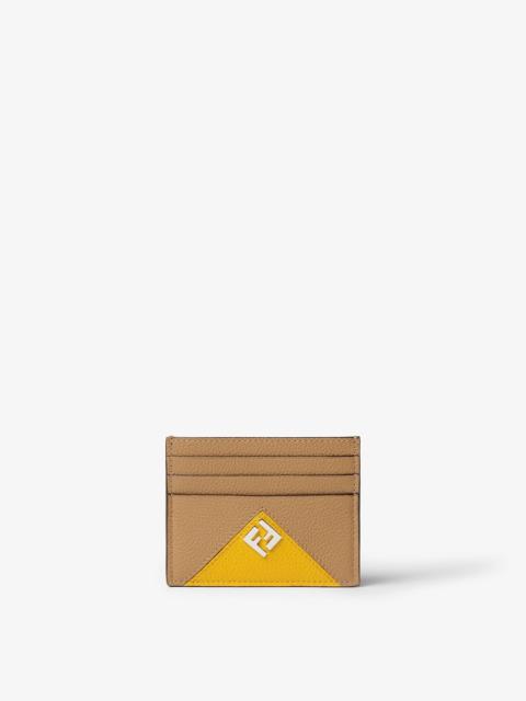 Fendi Lui Card Holder Beige and yellow leather card holder