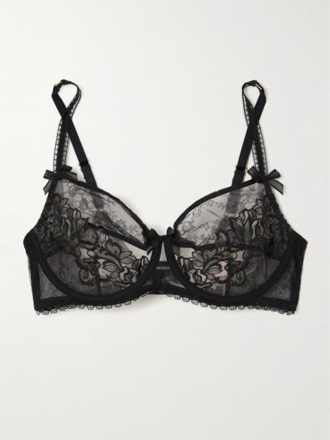 Violah Tulle And Lace Underwired Soft-cup Bra