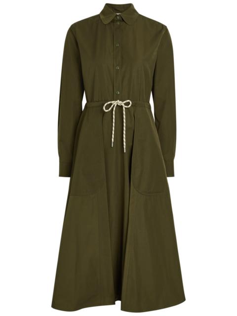 Moncler Drawstring Poplin Midi Shirt Dress