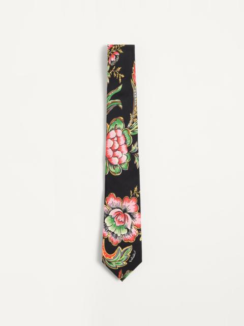 SILK TIE WITH PAPIER FLORAL PATTERN