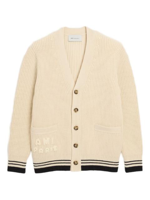 pockets striped cardigan