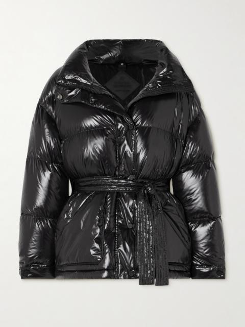 Maya Hooded Belted Quilted Glossed-shell Down Ski Jacket