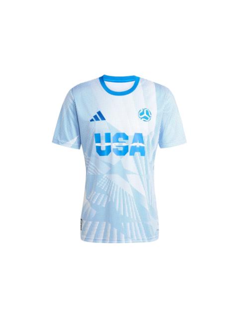 adidas USA Jersey White/Glow Blue