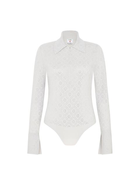 Crystal Monogram Knit Bodysuit | Casablanca Paris
