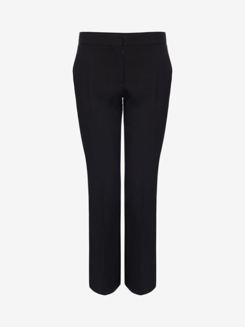 Women's Leaf Crepe Cigarette Trouser in Black
