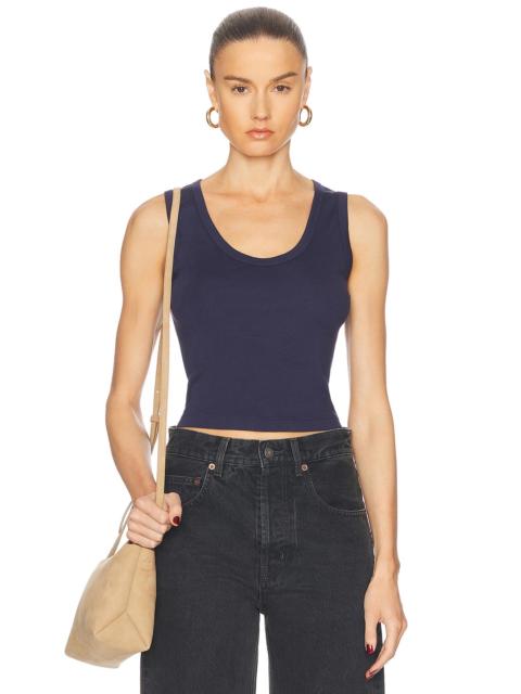 Supima Rib Baby Cropped Fitted U Tank Top