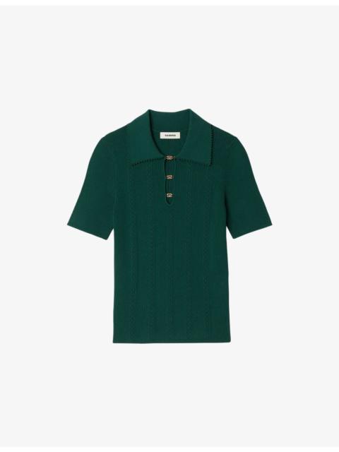 Short-Sleeve Knitted Polo Jumper