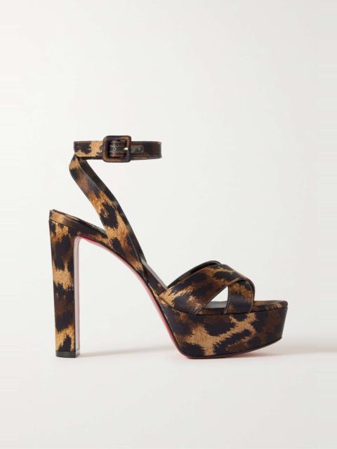 Supramariza 130 leopard-print satin pumps