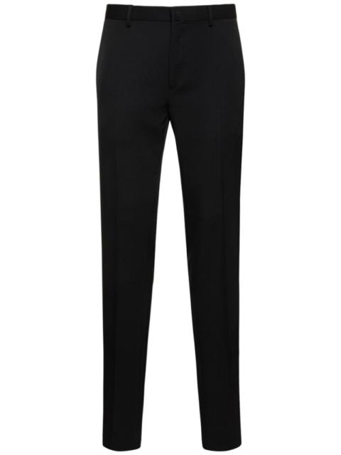 Cigarette fit wool tuxedo pants