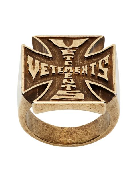 Biker Cross Logo Ring
