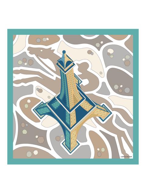 Equestrian Tower Silk scarf 70 Mint - Silk