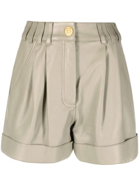 high-waisted lambskin shorts