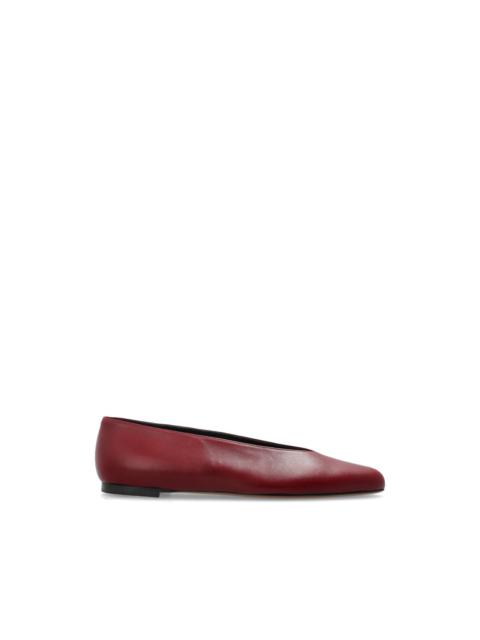 point leather pumps