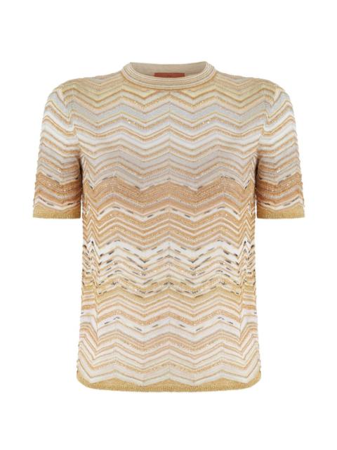sequin crew-neck T-shirt