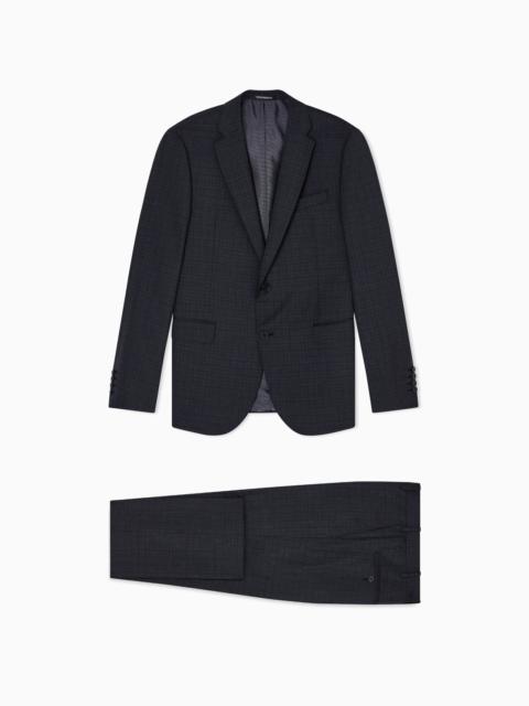 SINGLE-BREASTED SUIT MADE OF TROPICAL LIGHT WOOL WITH A CHECK MOTIF