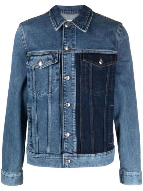 colour-block stretch-cotton denim jacket