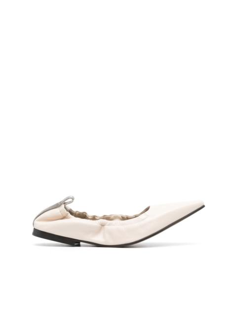 pointed-toe ballerina shoes