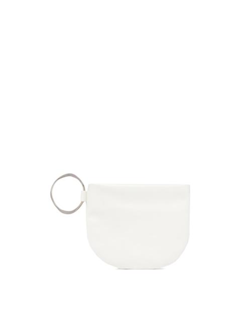 White Geo Leather Clutch