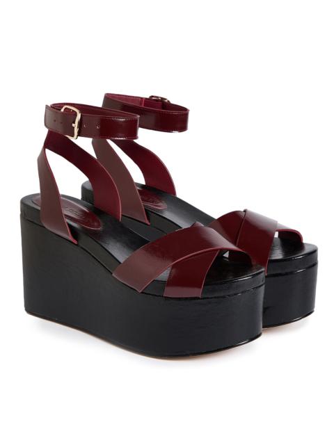 Chloe Leather Wedge Sandals