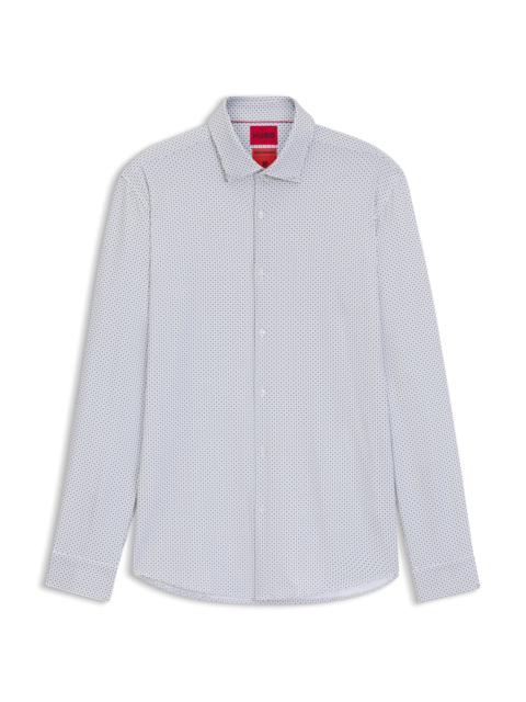 SLIM-FIT SHIRT IN PRINTED PERFORMANCE-STRETCH JERSEY