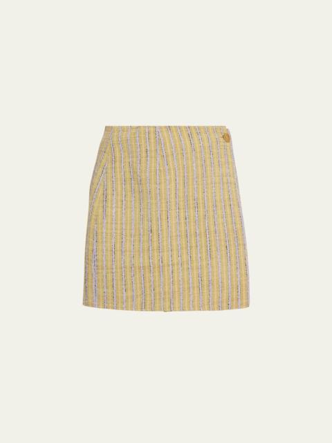 Doria Stripe Mini Wrap Skirt
