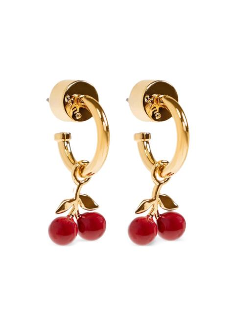 cherry-pendant drop earrings