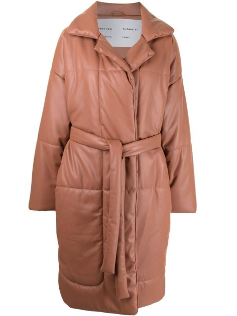 belted padded coat