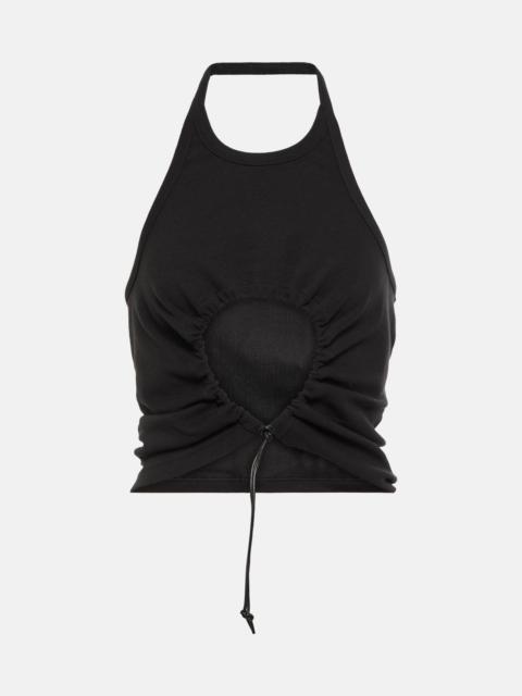 Halter neck ruched cotton top