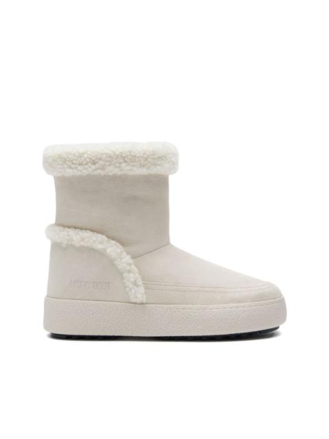 shearling-trimmed suede boots
