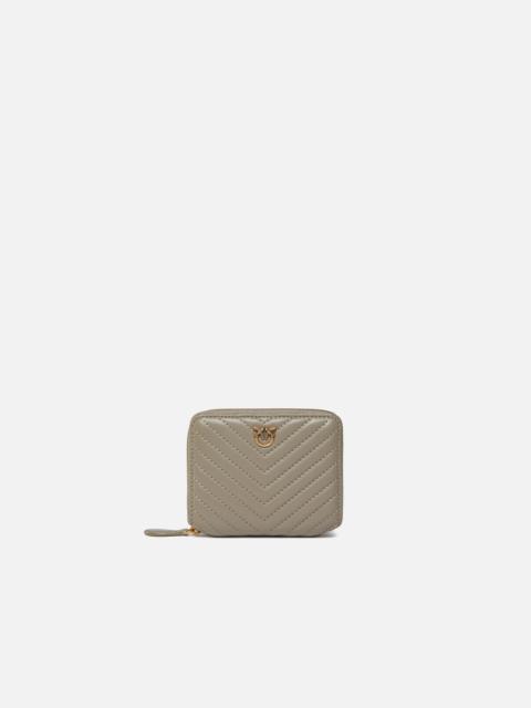 SQUARE QUILTED NAPPA LEATHER ZIP-AROUND PURSE