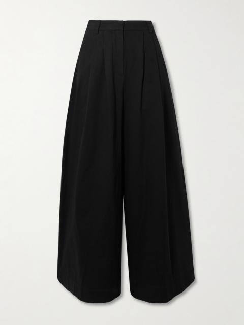 Wesley Pleated Cotton-twill Wide-leg Pants