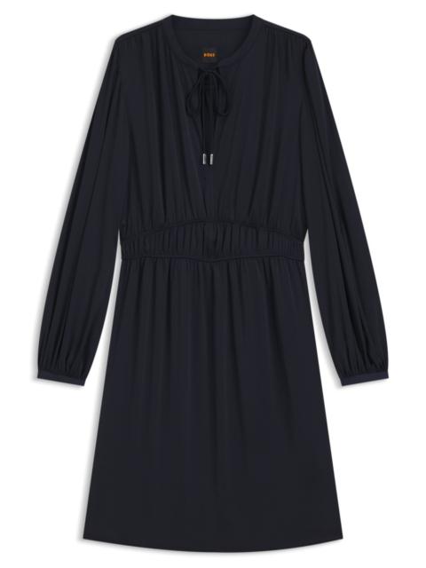 CRINKLE-SATIN MINI DRESS WITH GATHERED DETAILS