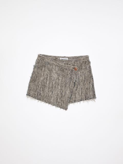 Herringbone wrap skirt - Brown melange