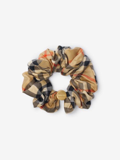 Check Silk Scrunchie