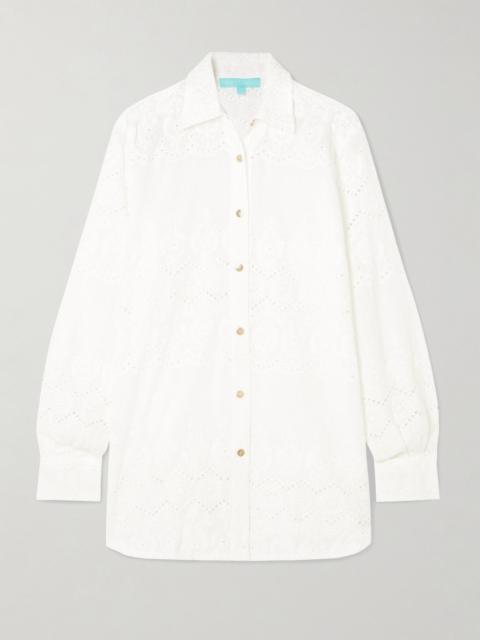 Orla broderie anglaise cotton shirt White