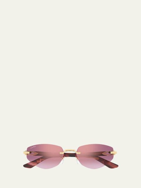 Signature C de Cartier 56mm Geometric Sunglasses