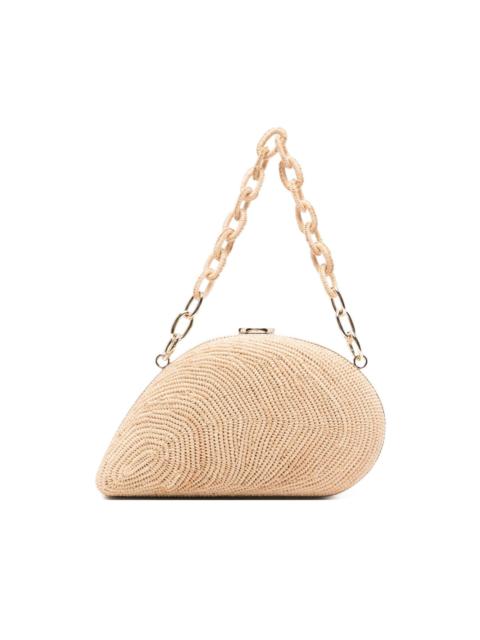 Bridget raffia chain clutch bag
