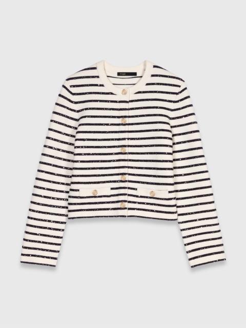 Sequined wool cardigan