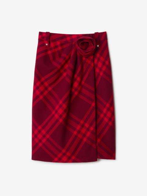 Petite Check Wool Skirt