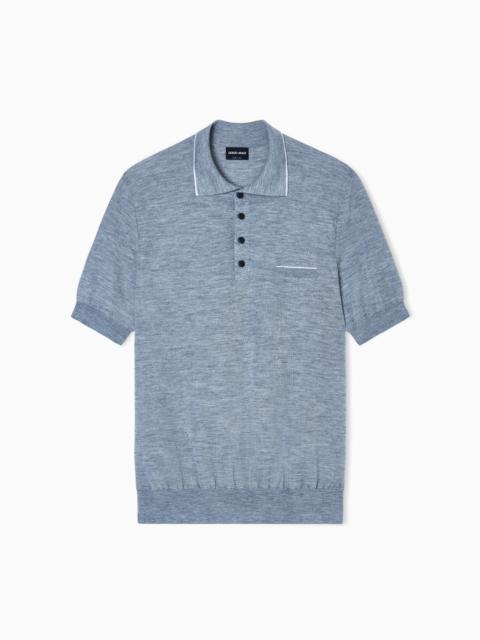 POLO SHIRT IN CASHMERE AND SILK