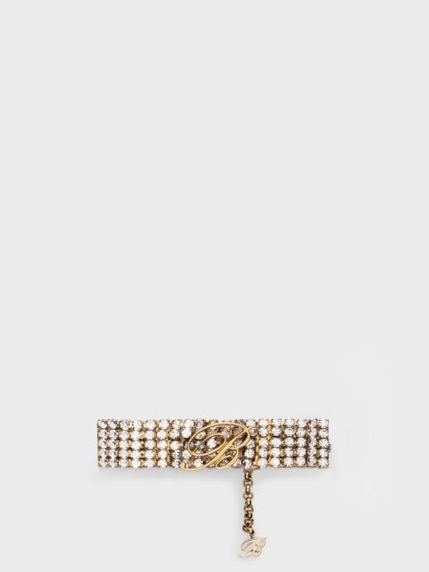 METAL CHOKER WITH RHINESTONES AND B MONOGRAM